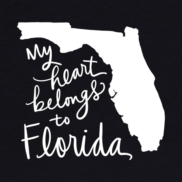 My Heart Belongs To Florida: State Pride Calligraphy by Tessa McSorley